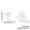 Brass Cubic Zirconia Heart Stud Earrings, with Enamel, Fashion Jewelry, White, 14x14mm