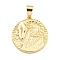 Brass Pendants, Cadmium Free & Nickel Free & Lead Free, Real 18K Gold Plated, Aries, 22.8x20.8x3mm, Hole: 6x4mm