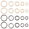 Zinc Alloy Spring Gate Rings, O Rings, Gunmetal & Golden, 27.5~59.5x3.5~5.5mm, Inner Diameter: 19.5~49.5mm, 20pcs/box