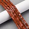 Natural Red Jasper Beads Strands, Cube, 3.5~4.5x3.5~4.5x3.5~4.5mm, Hole: 1~1.2mm, about 90~96pcs/strand, 15.24~15.55''(38.7~39.5cm)