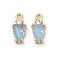 Brass Micro Pave Cubic Zirconia Pendants, with Glass, Teardrop Charms, Light Steel Blue, 13.5x6x3.5mm, Hole: 1.4mm