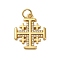 Brass Micro Pave Cubic Zirconia Pendants, Cross, with Jump Ring, Long-Lasting Plated, Cadmium Free & Lead Free, Rack Plating, Real 18K Gold Plated, 18.5x16x2mm, Hole: 3mm