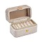 Mini Rectangle Velvet Ring Storage Boxes with Snap Buttons, Travel Portable Jewelry Case, for Rings, Earrings, Rosy Brown, 8.4x5.15x5.3cm