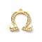 Rack Plating Brass Micro Pave Cubic Zirconia Pendant, Greek Alphabet, Real 18K Gold Plated, Letter W, 15.5x16.5x1.5~1.6mm, Hole: 1.1mm