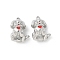 304 Stainless Steel Enamel Pendants, Dog Charms, Stainless Steel Color, 15x11.5x9mm, Hole: 1.6mm