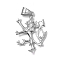 304 Stainless Steel Pendants, Lion, Stainless Steel Color, 40x29x5mm, Hole: 9x7mm