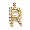 PVD Vacuum Plating 304 Stainless Steel Pendants, Real 18K Gold Plated, Letter Charm, Letter R, 14.5x8x3mm, Hole: 1.8mm