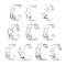 10Pcs 10 Styles Ocean Theme Alloy and Brass and 201 Stainless Steel Cuff Toe Rings Set, Mixed Shapes, Silver, Inner Diameter: 16mm, 1pc/style