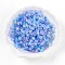 Frosted Transparent Acrylic Beads, Flower, with Gold Foil , Cornflower Blue, 5.5~6x3mm, Hole: 1.5mm, about 10860pcs/500g.
