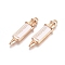 Alloy Enamel Pendants, White, 30x8x2.5mm, Hole: 1.6mm