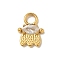 Ion Plating(IP) 304 Stainless Steel with Rhinestone Charms, Real 14K Gold Plated, Ghost Charm, Crystal, 10x7.5x2mm, Hole: 2.5mm