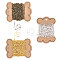 10M 3 Colors Brass Flat Oval Cable Chains, Satellite Chains, with Round Beads, Unwelded, with Card Paper, Cadmium Free & Lead FreeFree, Mixed Color, 2.2x1.7x0.23mm, Bead: 3.5mm, 10m/color