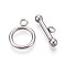 Non-Tarnish 304 Stainless Steel Ring Toggle Clasps, Stainless Steel Color, 19x14x2mm, Hole: 2.8mm, bar: 7.5x21x4mm, Hole: 2.8mm