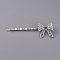 Iron Hair Bobby Pins, with Brass Findings, Bowknot, Nickel Free, Platinum, 62x11mm, Bowknot: 20x20mm