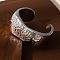 Hammered Plastic Cuff Bangles for Women, Platinum, Inner Diameter: 2.56 inch(6.5cm)