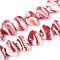 Handmade Lampwork Beads, Shell Shape, Pearlized, Crimson, 15.5~17.5x22~23.5x9.5~11mm, Hole: 1.5~2.5mm