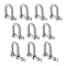 NBEADS 10 Pcs 304 Stainless Steel M5 D Ring Screw Shackles with Pins, 10mm Thick Heavy Duty Shackle Locks Shackle Clasps for Jewelry Making Rigging, Vehicle Recovery, Hauling, Tie Downs
