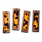 Transparent Resin & Wood Pendants, Rectangle Charms, Dark Orange, 48.5x15x3mm, Hole: 1.8~2mm