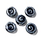 Handmade Porcelain Beads, Vortex, Midnight Blue, 16~17x6.5~7mm, Hole: 2.5mm