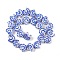 Handmade Lampwork Beads, Conch, Royal Blue, 14~15x14~15.5x8.5~9.5mm, Hole: 1.6~1.8mm