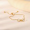 Adjustable 304 Stainless Steel Slider Bracelets, Snake Chain Bracelets, Bowknot, Golden, 5.91 inch(15cm)~11.02 inch(28cm)