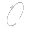 Rack Plating Brass Micro Pave Clear Cubic Zirconia Letter Open Cuff Bangles, Torque Bangles for Women, Platinum, Lead Free & Cadmium Free, Letter M, Inner Diameter: 1-7/8x2-1/4 inch(4.8x5.8cm)
