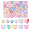 AHANDMAKER 60 Pcs Star Powder Slime Charms Cabochons with Glitter, Transparent FlatBack Heart Resin Beads for DIY Nair Craft Scrapbooking Phone Case Embellishments Hair Clip