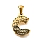 Golden 304 Stainless Steel Pendants, Bark Pattern, Letter C, 17x13x2.5mm, Hole: 5.5x3mm