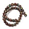 Handmade Millefiori Lampwork Beads Strands, Round, with Gold Sand, Saddle Brown, 10x9.5mm, Hole: 1mm, about 38pcs/strand, 14.29''(36.3cm)
