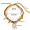 304 Stainless Steel & Natural Labradorite Beaded & Natural Shell Double Layer Bracelets, Charm Bracelets, Golden, Flat Round, 6-1/4 inch(16cm)