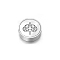 Stainless Steel Beads, Flat Round, Platinum, Tree, 9x3mm