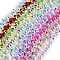 Electroplate Transparent Glass Beads Strands, Heart, Faceted, AB Color Plated, Half Plated, Mixed Color, 15x13x8.5mm, Hole: 1mm, about 50pcs/strand, 23.62 inch(60cm)