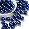 ABS Plastic Beads, Imitation Pearl, No Hole, Round, Marine Blue, 10mm