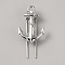 Alloy Bookmarks, Anchor, Platinum, 77x37x16.5mm