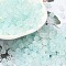 Frosted Glass Beads, Bicone, with Gold Foil, Faceted, Light Cyan, 4.5x3.5mm, Hole: 1mm, 14285pcs/1000g