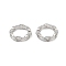 Brass Clear Cubic Zirconia Bead Frame, Ring, Platinum, 11.5x3mm, Hole: 1.2mm