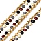 304 Stainless Steel Flat Round Link Chains, with Enamel, Rack Plating, Long-Lasting Plated, Ion Plating(IP), Unwelded, with Spool, Real 18K Gold Plated, Colorful, 6x4.5x1.3mm