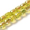 Electroplate Glass Beads Strands, Faceted, Column, Yellow, 6x6.5mm, Hole: 1mm, about 70~72pcs/strand, 20~20.87''(53cm)