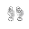 925 Sterling Silver Lobster Claw Clasps, with Jump Rings, Silver, 11x7x4mm, Hole: 3mm and 4mm