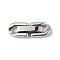 Non-Tarnish 304 Stainless Steel Fold Over Clasps, Oval, Stainless Steel Color, 18x6.5x3mm, Hole: 2.5x2.5mm