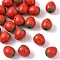 20Pcs Wood Beads, Coloured Fruit, Strawberry, 20x17.5mm, Hole: 4~4.5mm