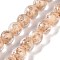 Handmade Gold Sand Lampwork Beads, Round, Blanched Almond, 8~8.5x7.5~8mm, Hole: 1.5mm, about 48pcs/strand, 14.02''(35.6cm)