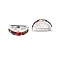 Rack Plating Brass Rhinestone Spacer Beads, Fan Shape, Platinum, Cadmium Free & Lead Free, Long-Lasting Plated, Colorful, 12.5x3.5x7.5mm, Hole: 1.4mm