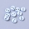 Nylon Tiny Button, Micro Buttons, Sewing Buttons, 2-Hole, Light Sky Blue, 4.5x1.5mm, Hole: 0.8mm
