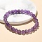 Natural Amethyst Bead Stretch Bracelets, Round, 2 inch~2-3/8 inch(5~6cm), Bead: 5.8~6.8mm
