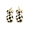 Brass Enamel Pendants, Bear Charms, with Jump Rings, Rack Plating, Real 18K Gold Plated, Lead Free & Cadmium Free, Long-Lasting Plated, Black, 17.5x9x2mm, Hole: 3.4mm