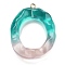 Resin Pendant, with Iron Ring Finding, Letter A~Z, Letter O, 39x31x7mm, Hole: 2mm