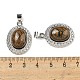 Овальные подвески из натурального бронзита G-B079-02P-02-3
