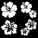 GORGECRAFT 4 Sheets Hibiscus Flower Car Decal Large Size Car Stickers 6pcs Hawaiian Flower Sun Protection Self Adhesive Car Accessories Automotive Exterior Decoration for SUV Laptop (White) DIY-WH0308-225A-013-1