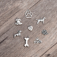 SUNNYCLUE 64pcs 16 Styles Pet Dog Puppy Paw Print Metal Footprint Animal Pendant Charm for DIY Necklace Bracelet Earring Jewellery Making TIBEP-SC0001-09-5